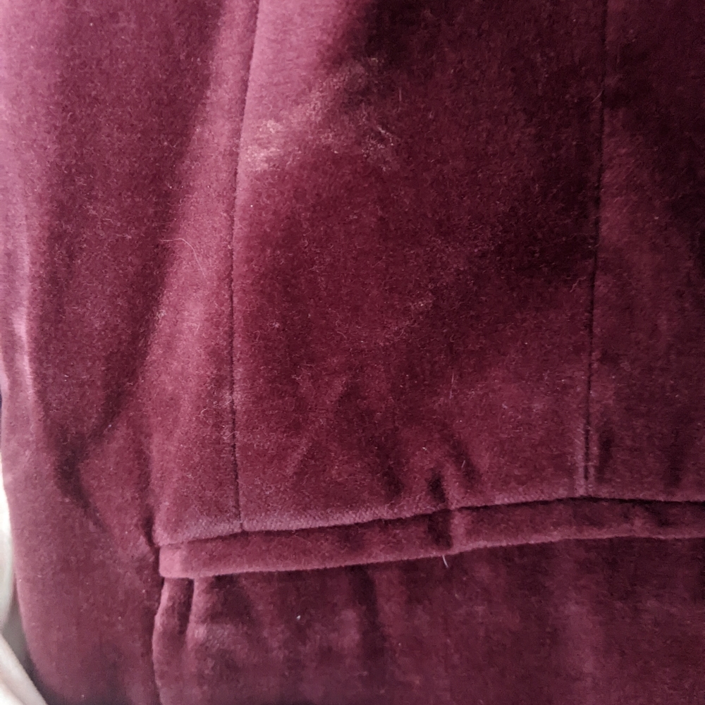 Vintage Old Navy Blazer Women’s Burgundy Velvet Silky Bow Detail | Small - Picture 6 of 8